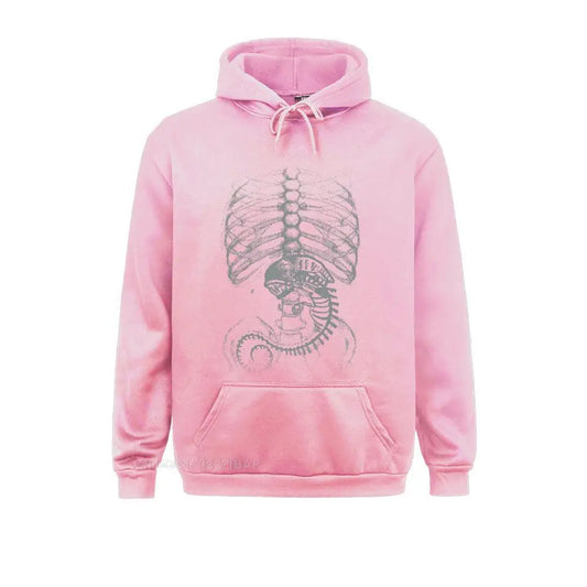Men's Alien Vs Predator Jacket Alien Bone Covenant Bone Harajuku Hoodies Human Body Embryo X-Ray Sportswear Cotton Plus Size