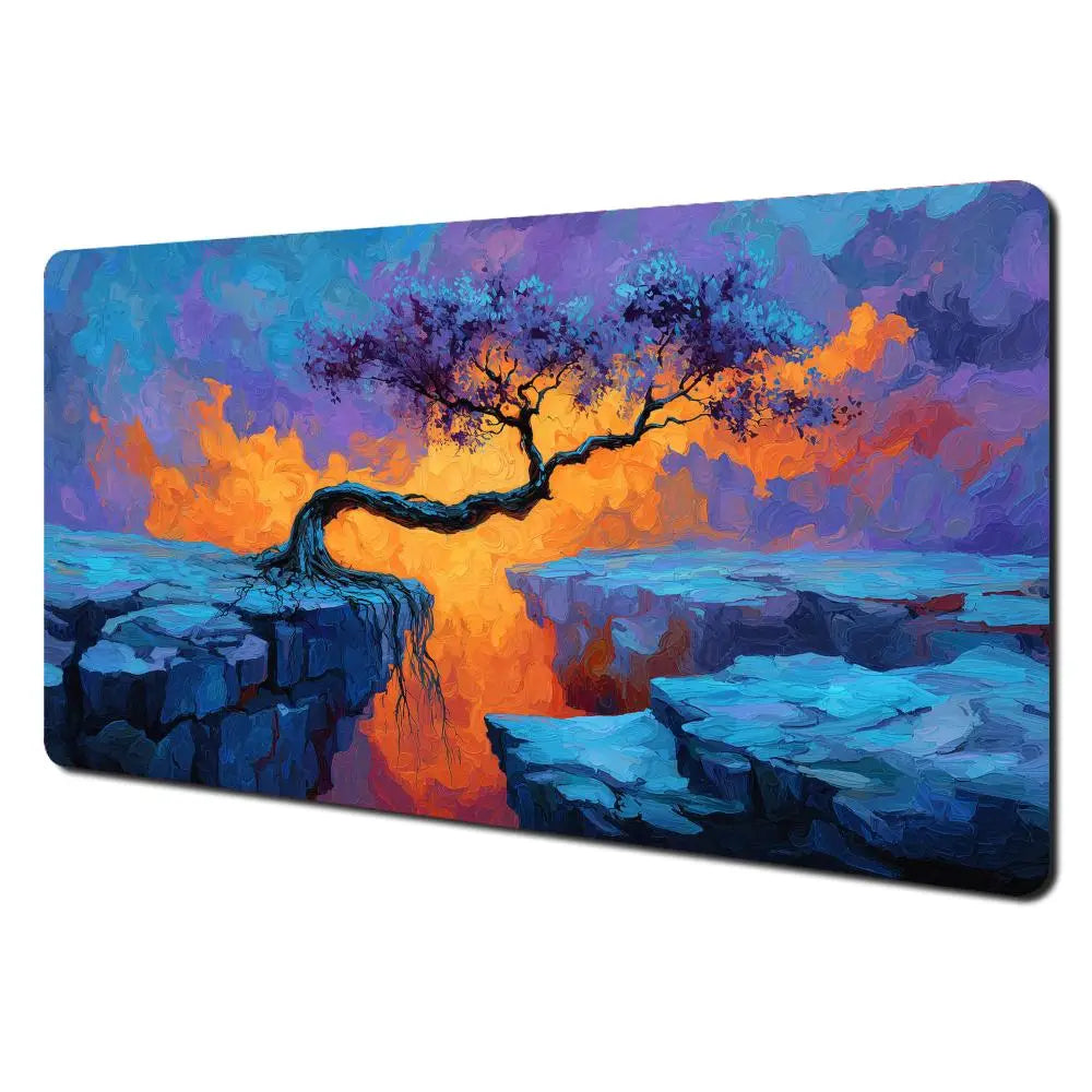 Mysterious Purple Forest large Mouse Pad Desk Mat gaming mats Non-Slip Stitched Edge pc accessories keyboard mousemat office rug