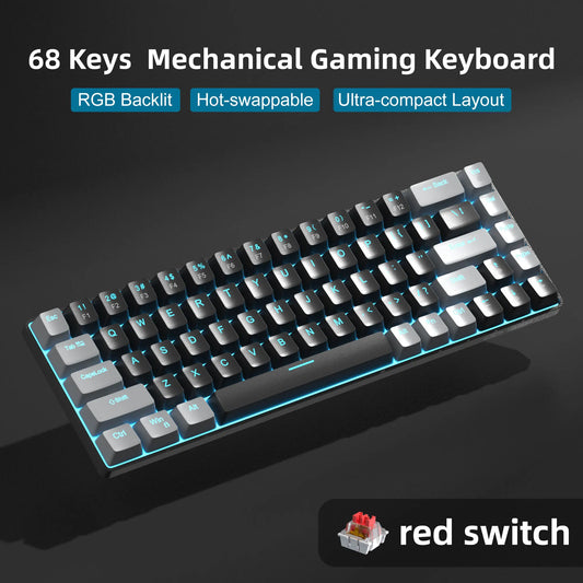 MageGee Portable 60% Mechanical Gaming Keyboard, MK-Box LED Backlit Compact 68 Keys Mini Wired Office Keyboard for Windows PC