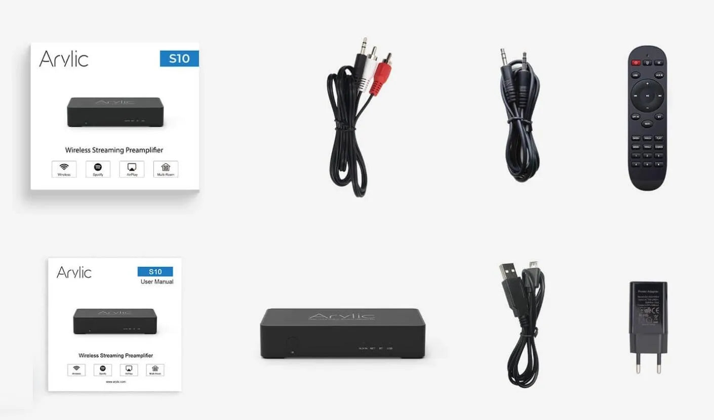 New Arylic S10+ WiFi And Bluetooth 5.0 HiFi Stereo Audio Amplifier With Tadil Airplay DLNA Internet Multiroom Audio Preamplifier