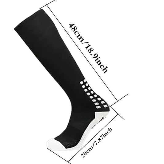 Anti Slip Soccer Knee Socks,Non Slip Football/Basketball/Hockey Sports Grip Socks A Pair