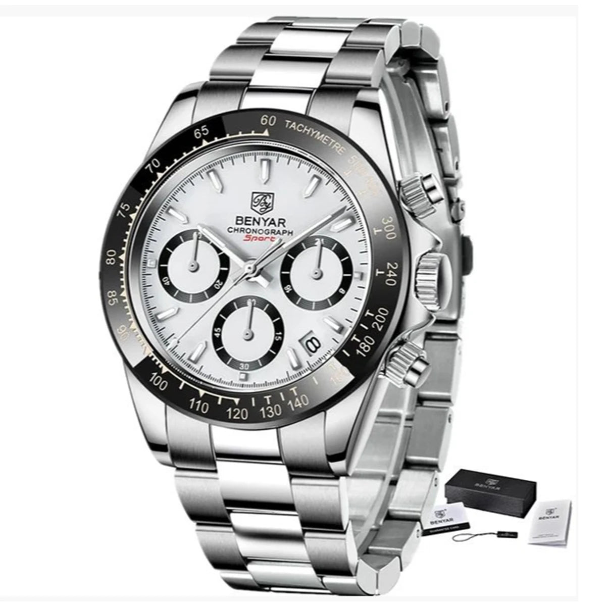Relojes Hombre 2026 BENYAR New Watches Men Luxury Brand Chronograph Male Sport Watches Waterproof Stainless Steel Quartz Watch