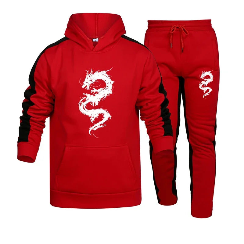 Autumn Winter Mens Tracksuit Printing Casual Sweatshirt Sweatpants Set 2025 Hot Sales Hoodies Suit Sports Jogging Mens Clothing
