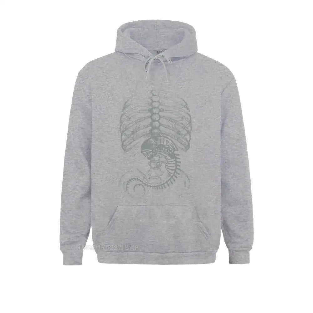 Men's Alien Vs Predator Jacket Alien Bone Covenant Bone Harajuku Hoodies Human Body Embryo X-Ray Sportswear Cotton Plus Size