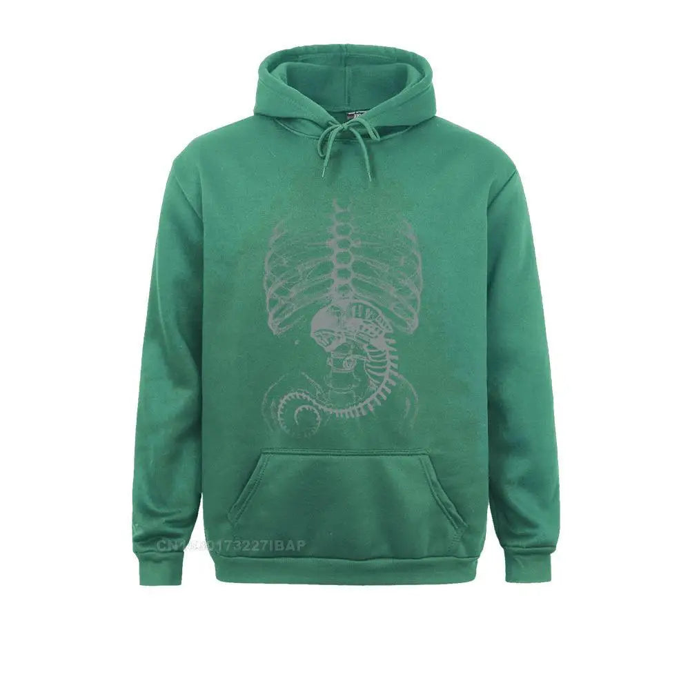 Men's Alien Vs Predator Jacket Alien Bone Covenant Bone Harajuku Hoodies Human Body Embryo X-Ray Sportswear Cotton Plus Size