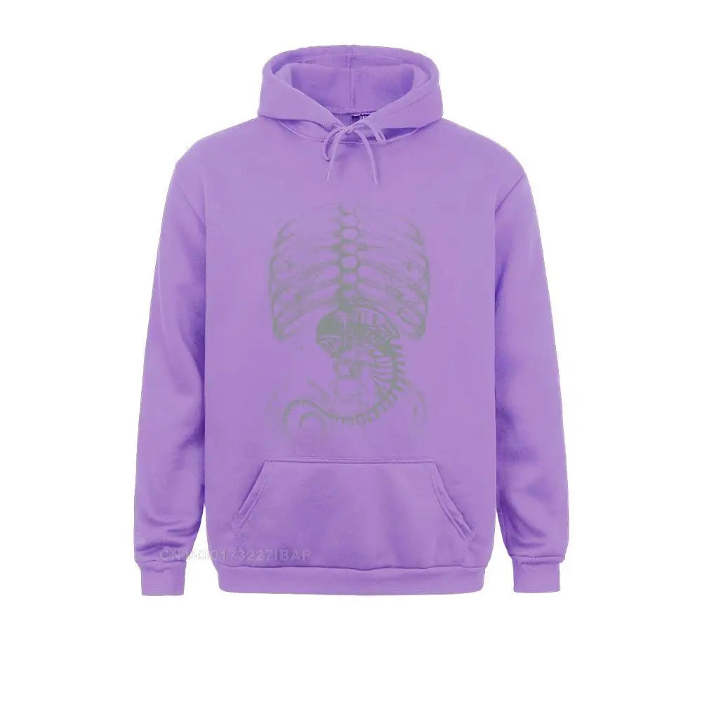Men's Alien Vs Predator Jacket Alien Bone Covenant Bone Harajuku Hoodies Human Body Embryo X-Ray Sportswear Cotton Plus Size