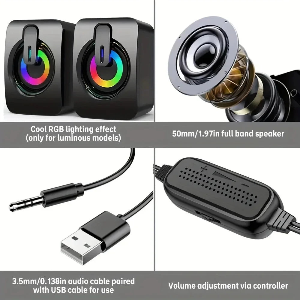 Mini Speaker For Computer PC Laptop Desktop Caixa De Som Sound Box Music Audio System Column Coluna Stereo Set Bocina Acoustics﻿