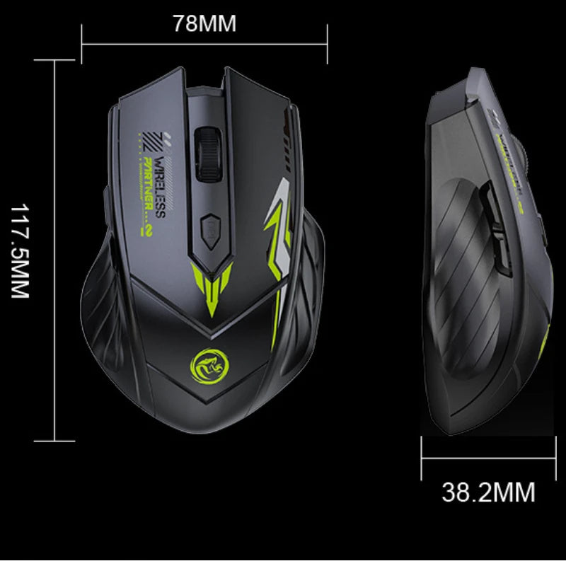 Wireless Mouse Dual Mode 2.4G Bluetooth-compatible Rechargeable Glow Mouse Noiseless Cordless Computer Mice for PC Laptop