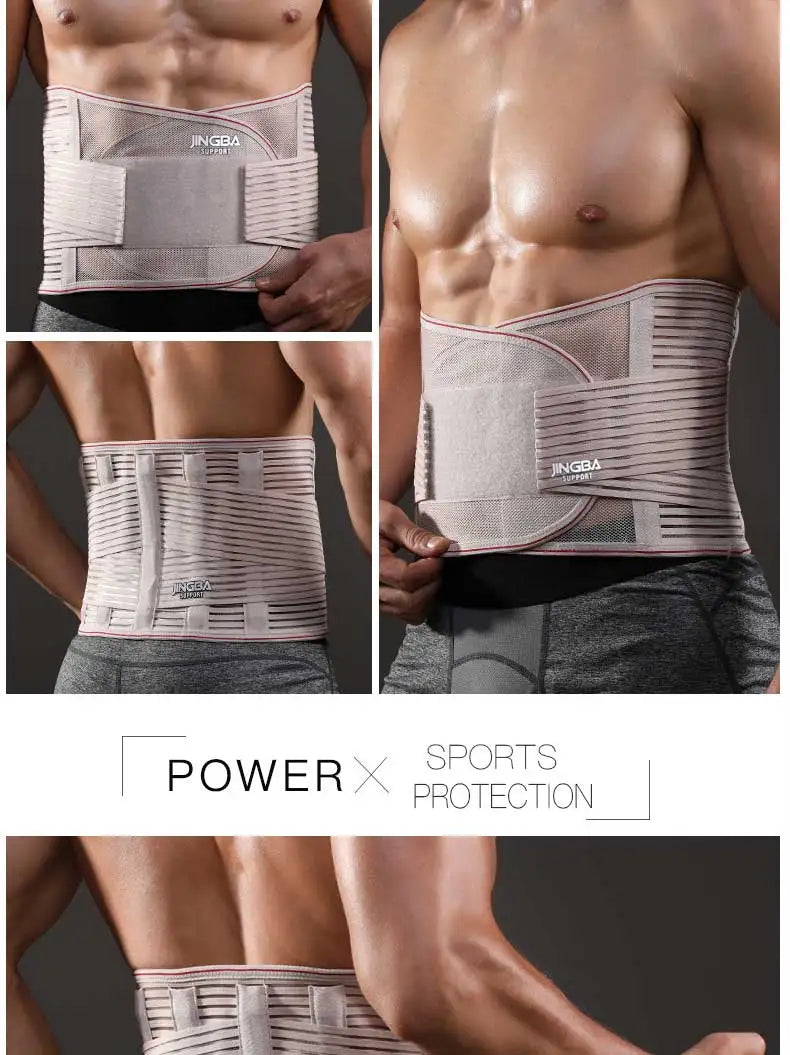 JINGBA SUPPORT Orthopedic Corset Back Support Belt Men Back Brace Belt Fajas Lumbares Ortopedicas Protection Spine Support Belt