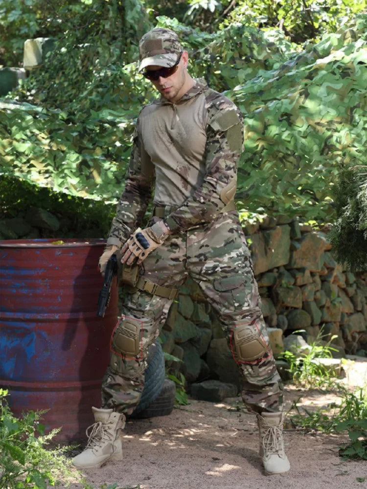 Military Uniform Camouflage Tactical Multicam Suit Men Airsoft Combat Paintball Shirt Coat Pant Soldier Sniper Hunting Clothes