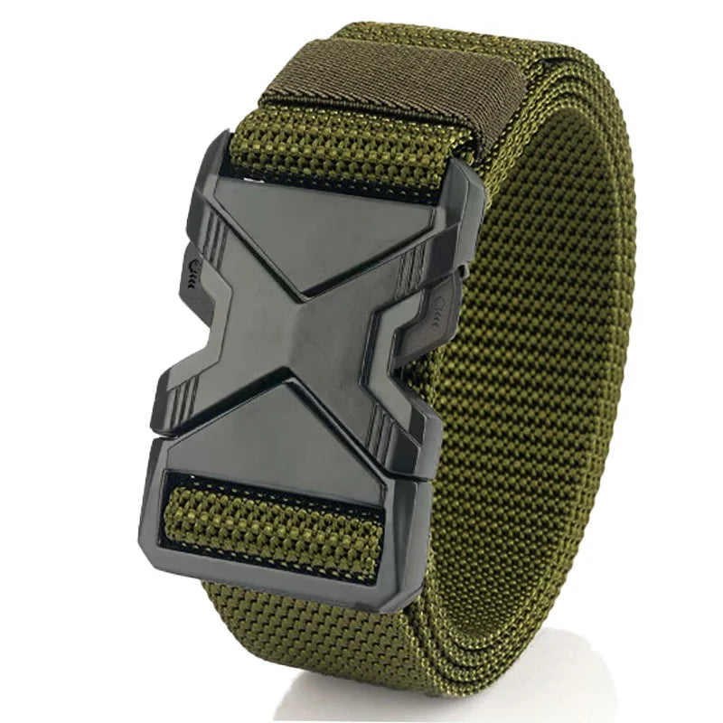 The New Men's 125cm Buckle Belt Nylon Braided Lightweight Breathable Daily Commuter Men's Belt
