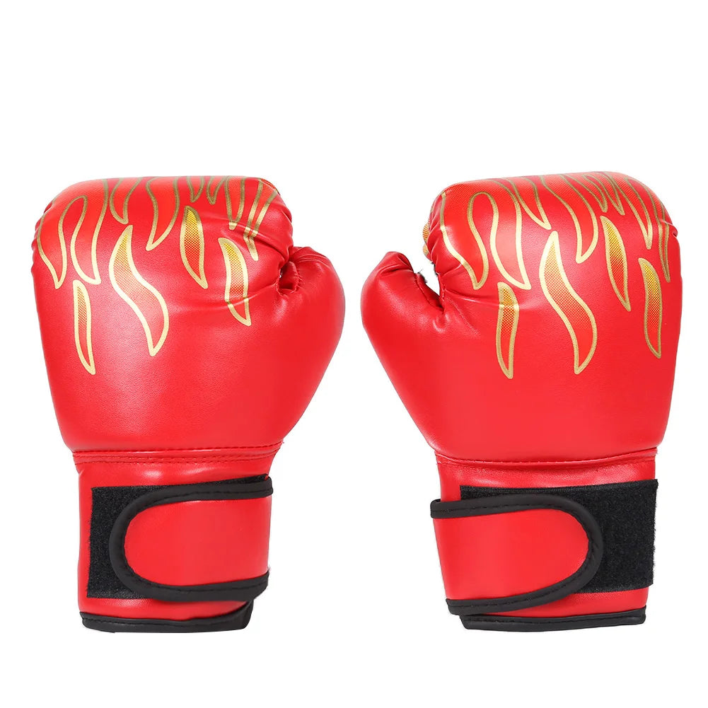 2Pcs Kids Boxing Gloves Children Punch Training Sparring Kickboxing Fighting Fitness Mitts Hitting Hand Protector Blue Black Red