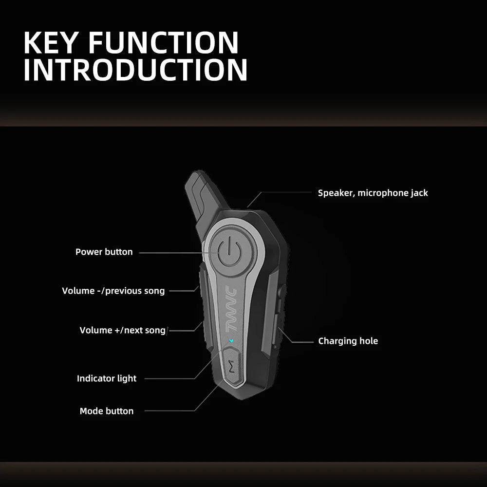 1/2 X1 Bluetooth Motorcycle Helmet Intercom Headset For 2 Rider 1000M intercomunicador Moto Interphone Wireless Handsfree Call