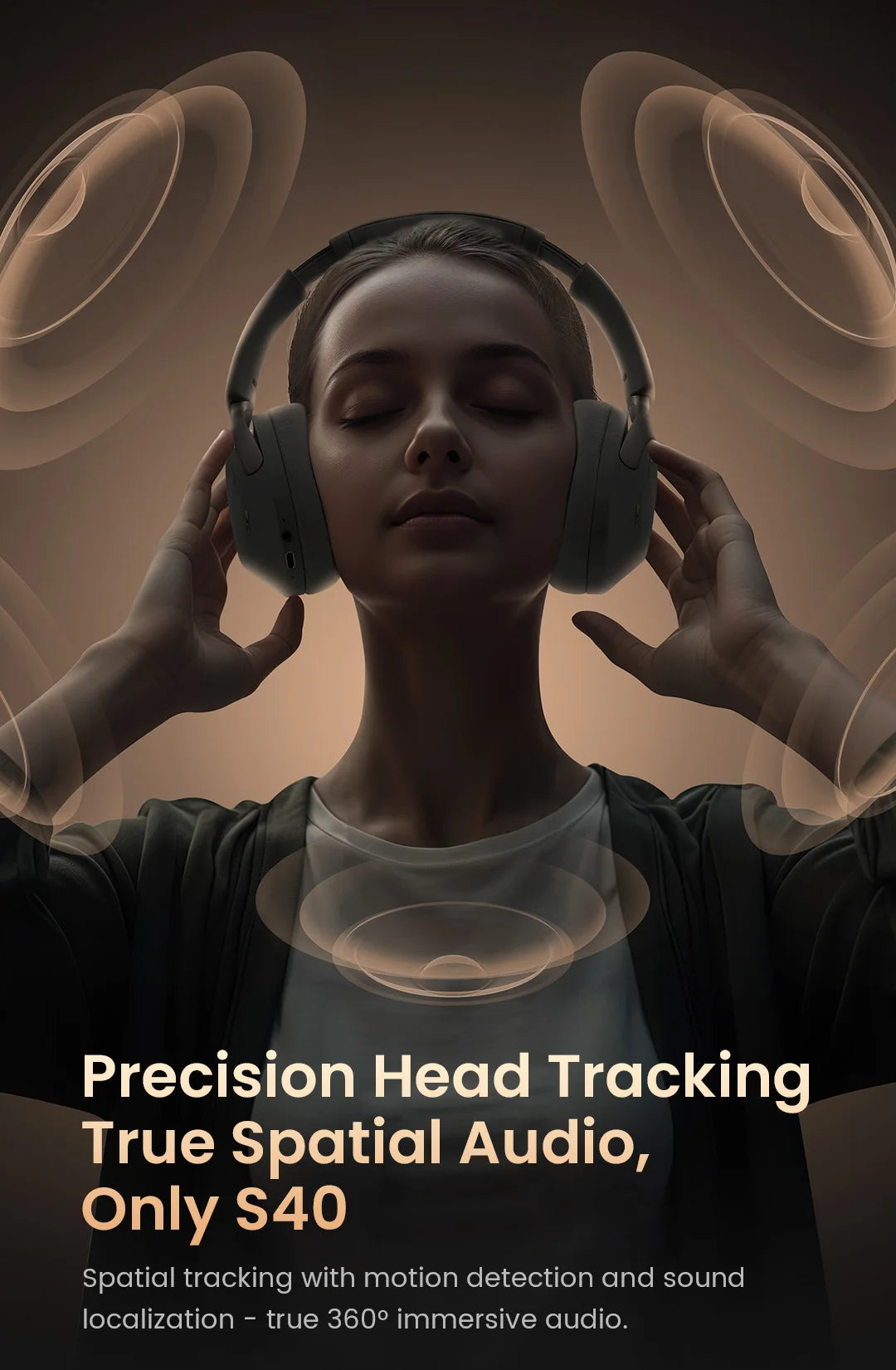 HAYLOU S40 ANC Wireless Headphones Bluetooth 6.0 Hi-Res Audio Over Ear Headset 50dB Hybrid Active Noise Cancellation Earphones