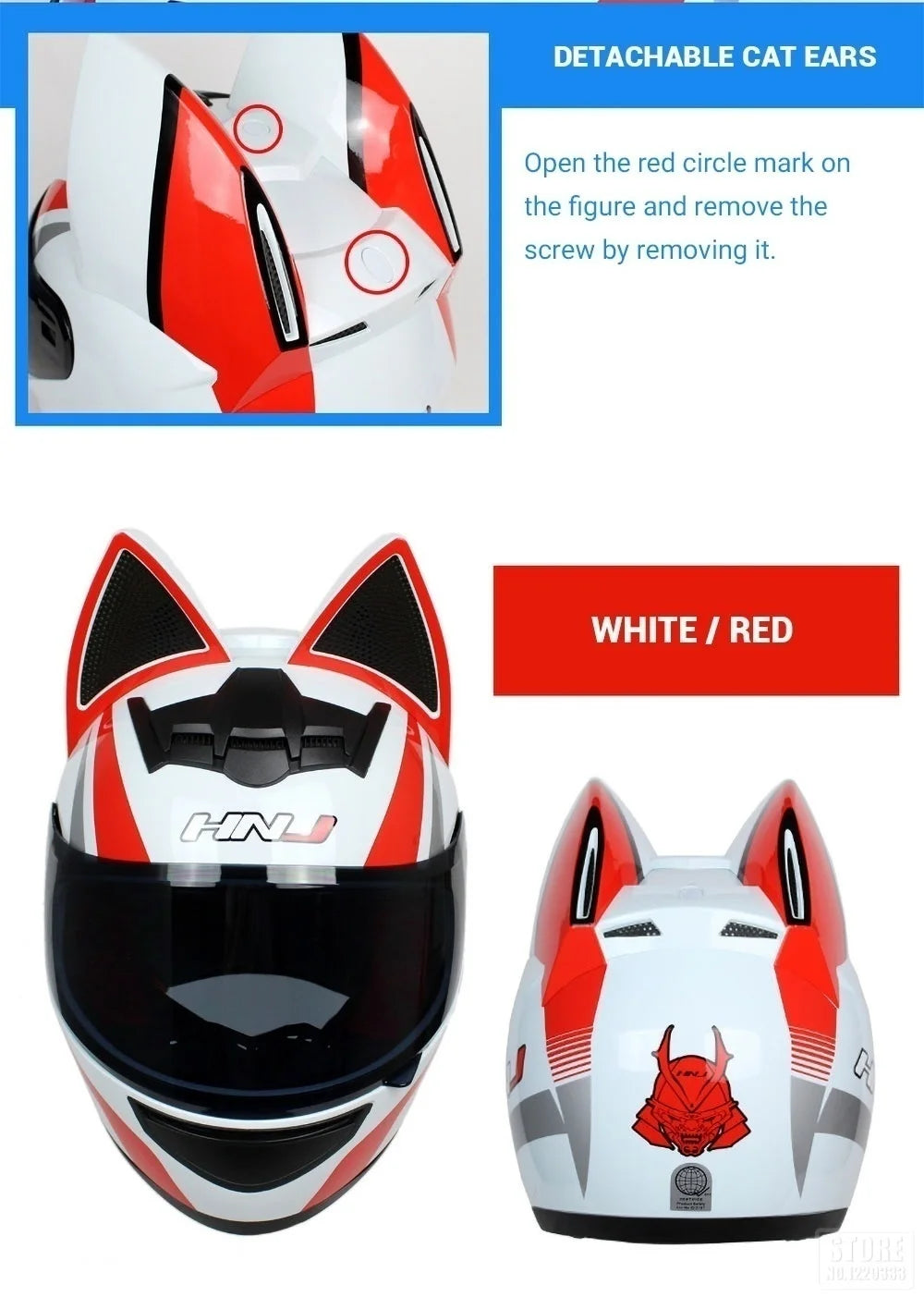 2022 Motorcycle Cat Ear Helmet Capacete Casque Full Face Helmet Women Moto Ear Helmets Personality Motorbike Helmet Motocross