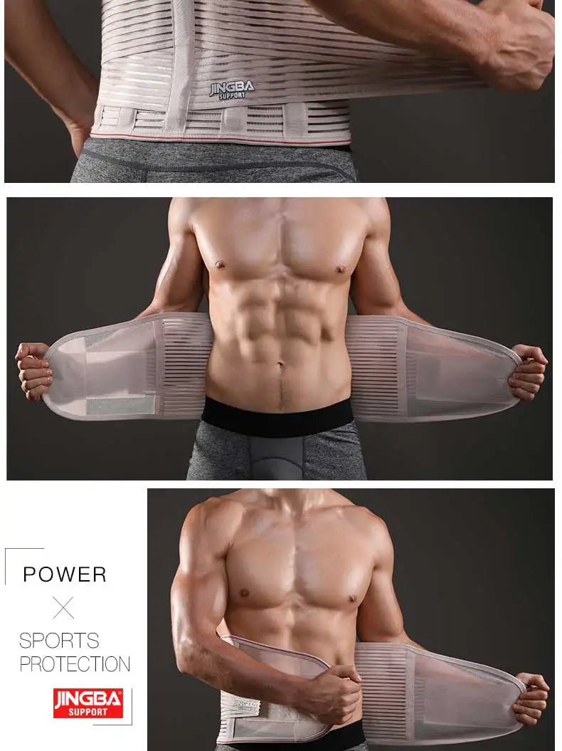 JINGBA SUPPORT Orthopedic Corset Back Support Belt Men Back Brace Belt Fajas Lumbares Ortopedicas Protection Spine Support Belt