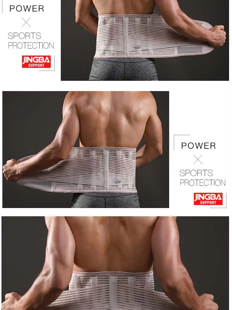 JINGBA SUPPORT Orthopedic Corset Back Support Belt Men Back Brace Belt Fajas Lumbares Ortopedicas Protection Spine Support Belt