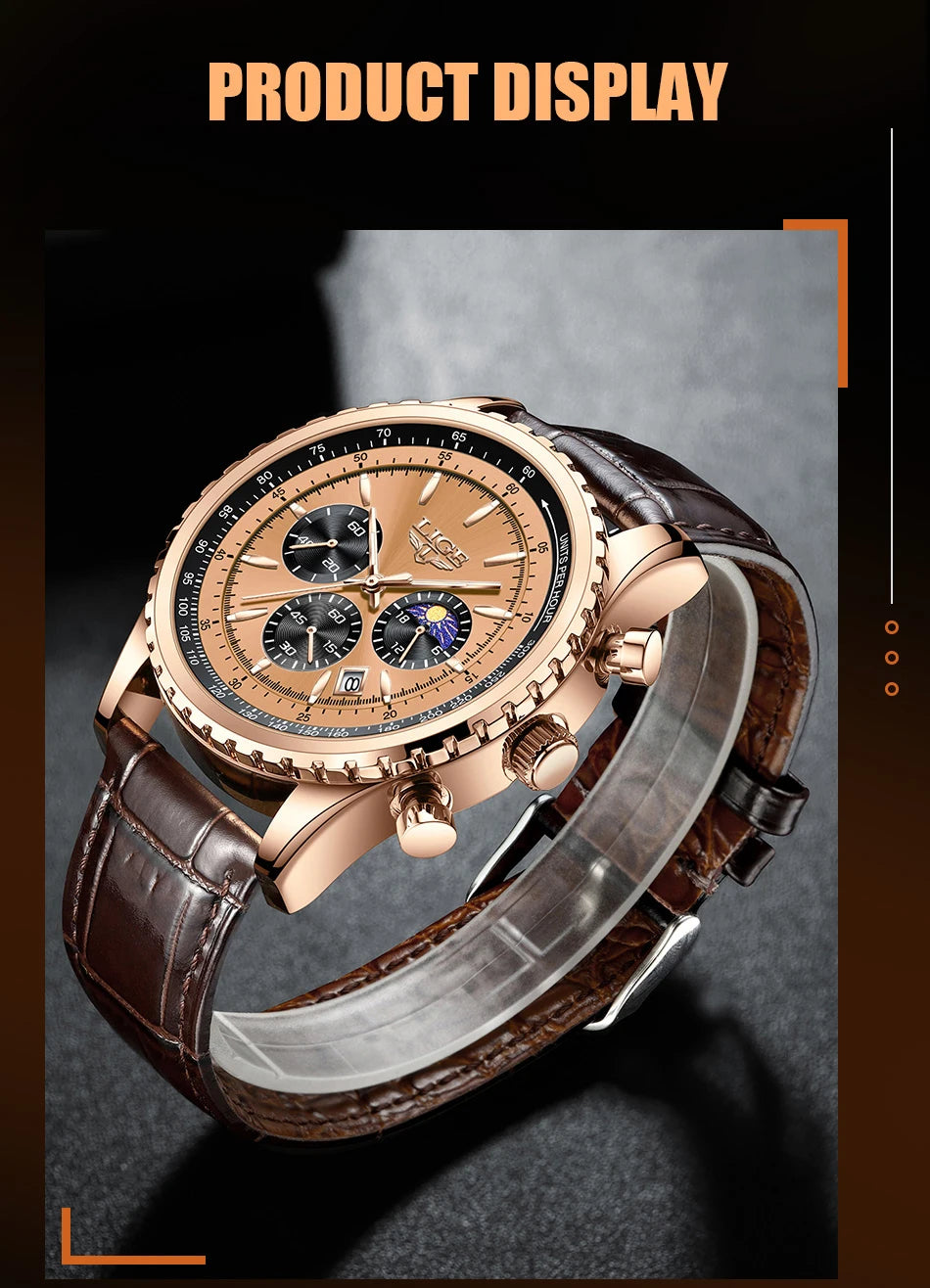 Relogio Masculino LIGE New Men Watch With Full Steel Waterproof Luminous Quartz Watch For Men Fashion Military Date Chronograph