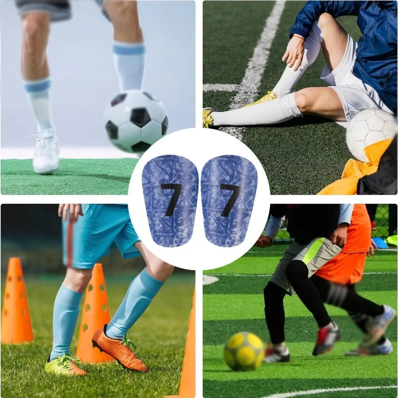 2026 Mini Shin Guards No.7 Kids Adults - Ultra Thin Soccer Leg Guards Lightweight Protection USA Canada Mexico Summer Sports