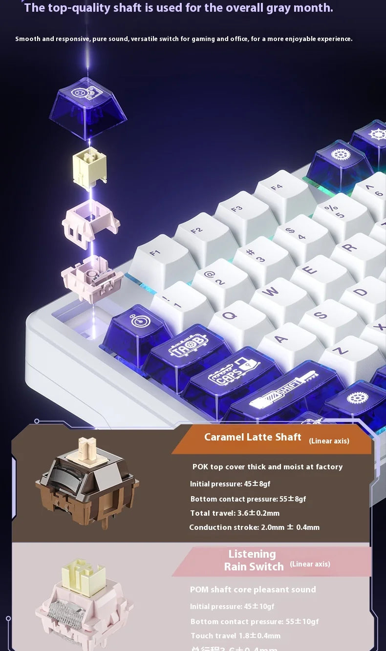 AULA L99 Gaming Keyboard 3.98-inch IPS Touchscreen Mechanical Keyboard Wireless Customizable Tri-mode Bluetooth Esports