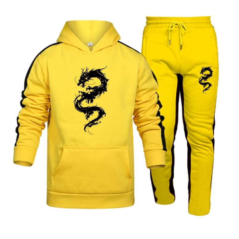 Autumn Winter Mens Tracksuit Printing Casual Sweatshirt Sweatpants Set 2025 Hot Sales Hoodies Suit Sports Jogging Mens Clothing