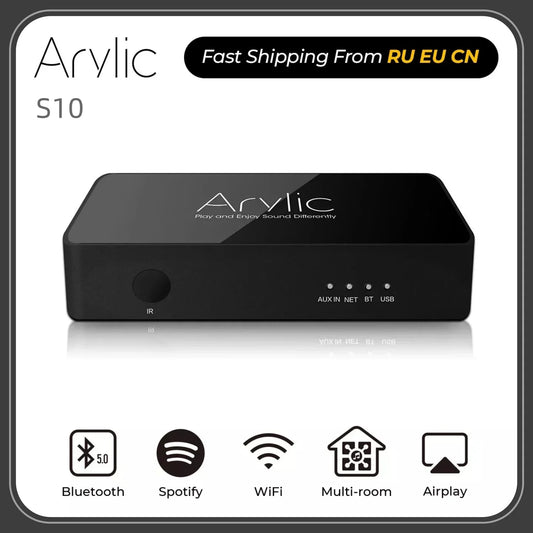 New Arylic S10+ WiFi And Bluetooth 5.0 HiFi Stereo Audio Amplifier With Tadil Airplay DLNA Internet Multiroom Audio Preamplifier