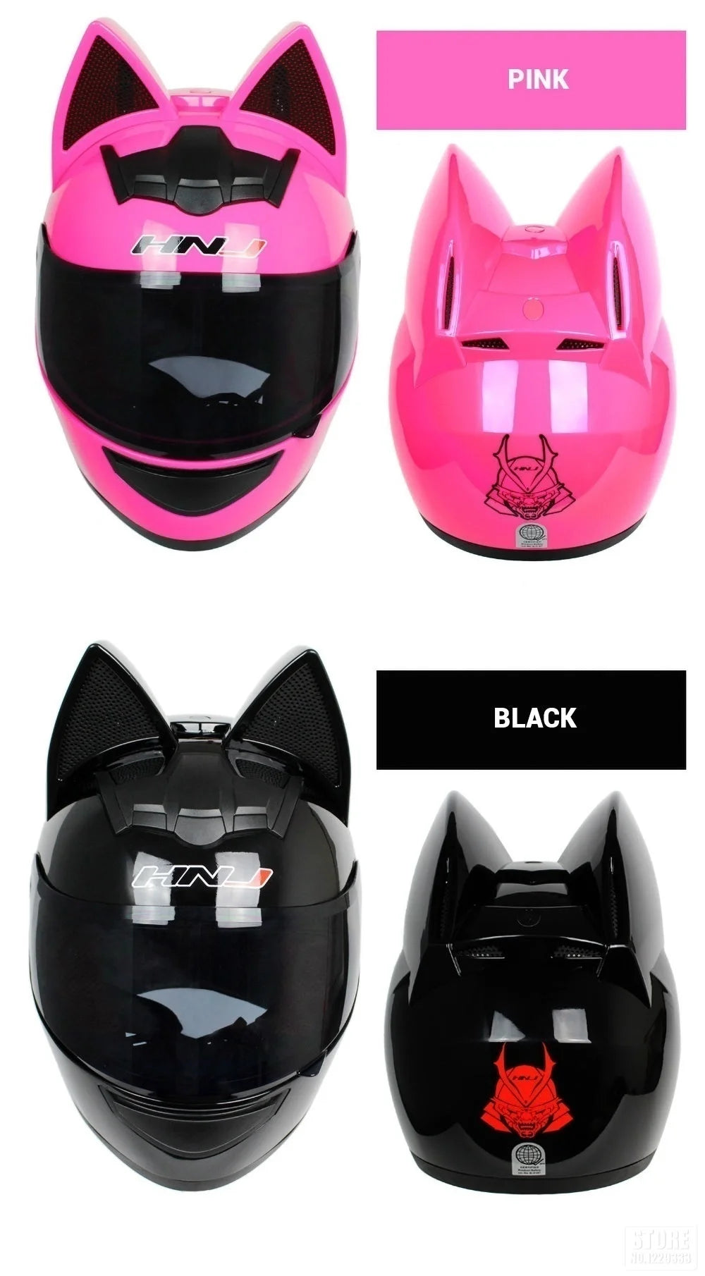 2022 Motorcycle Cat Ear Helmet Capacete Casque Full Face Helmet Women Moto Ear Helmets Personality Motorbike Helmet Motocross