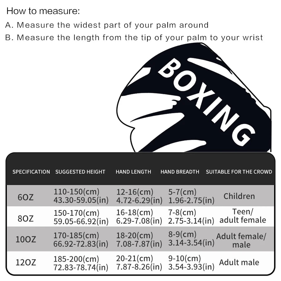 6/8/10/12oz Kids Women/Men Boxing Gloves Sanda Sparring Muay Thai MMA Karate Punch Training Mitts Kickboxing Guantes De Boxeo