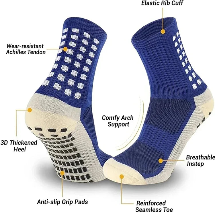 Men's New Football Socks Outdoor Sports Grabbing Socks Silicone Anti Slip Socks Football Basketball Sports Socks