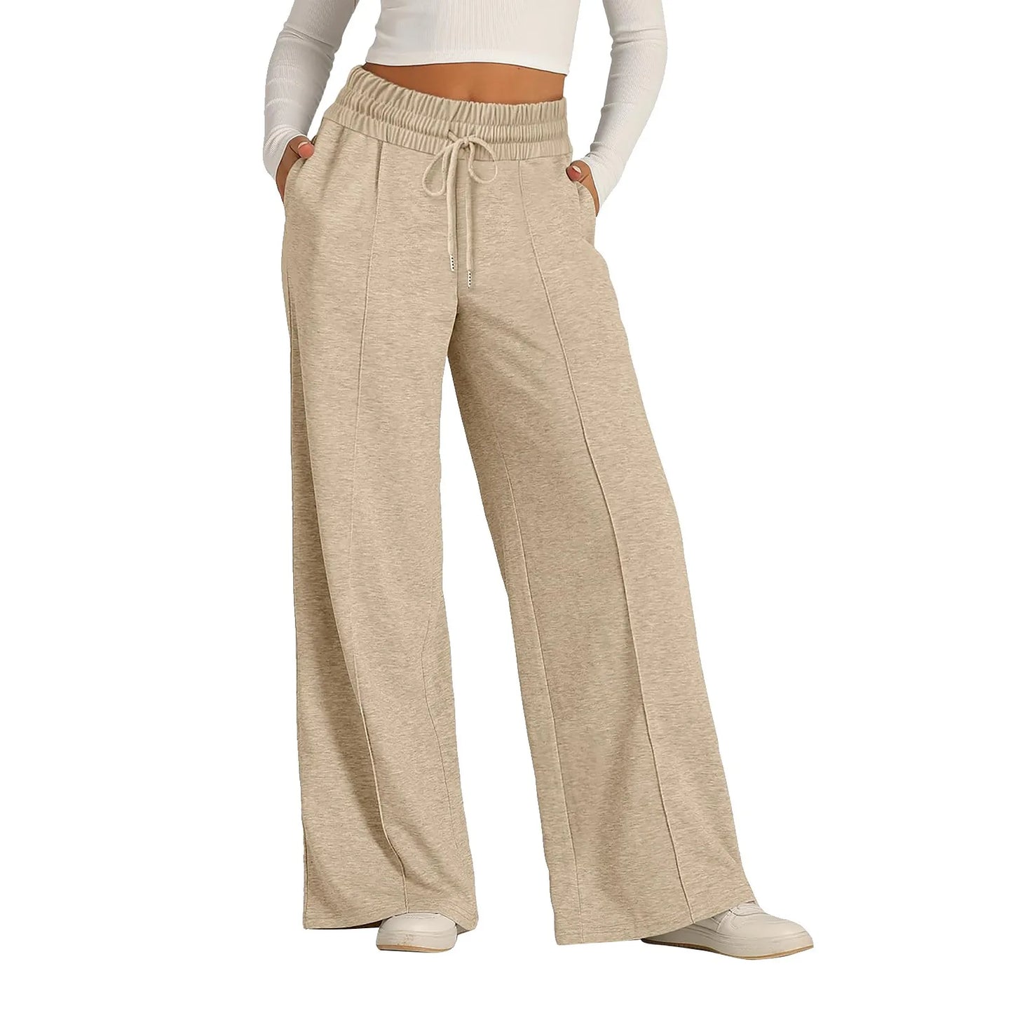 Fleece Sweatpants Women Streetwear Pants High Waist Loose Trousers Casual Straight Sport Wide Leg Baggy Pants Joggers