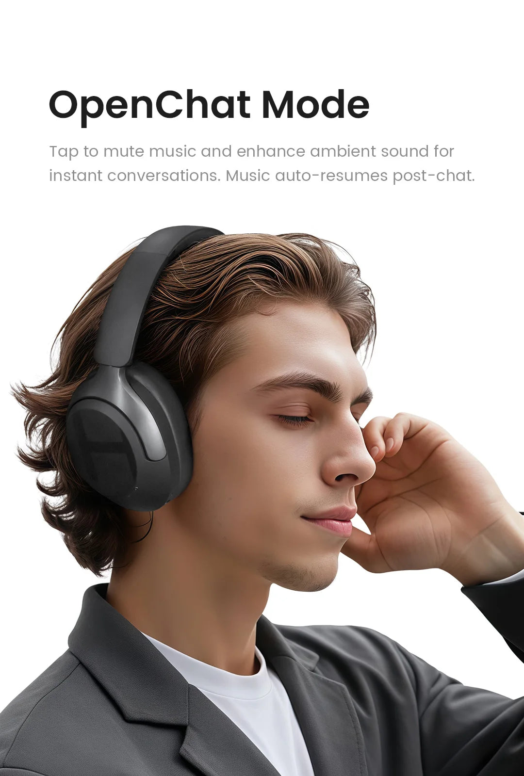 HAYLOU S40 ANC Wireless Headphones Bluetooth 6.0 Hi-Res Audio Over Ear Headset 50dB Hybrid Active Noise Cancellation Earphones
