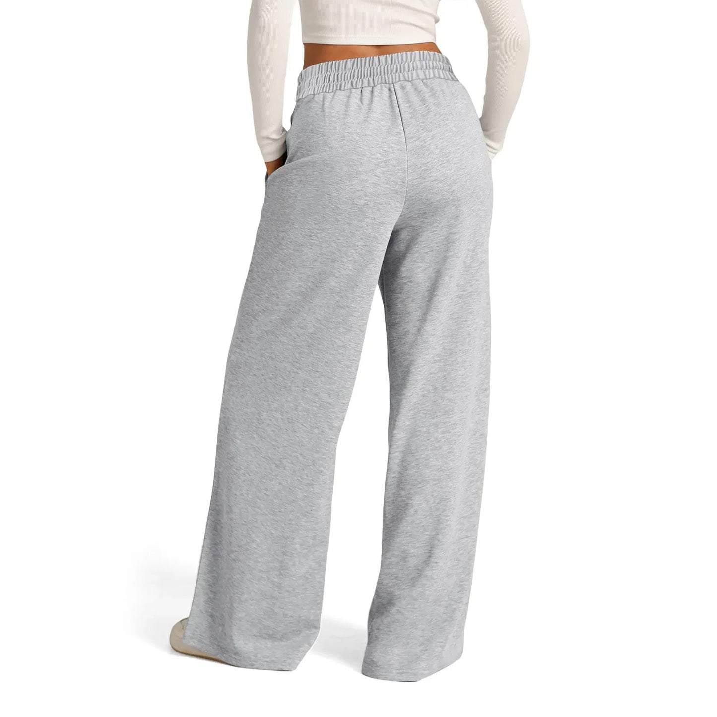 Fleece Sweatpants Women Streetwear Pants High Waist Loose Trousers Casual Straight Sport Wide Leg Baggy Pants Joggers