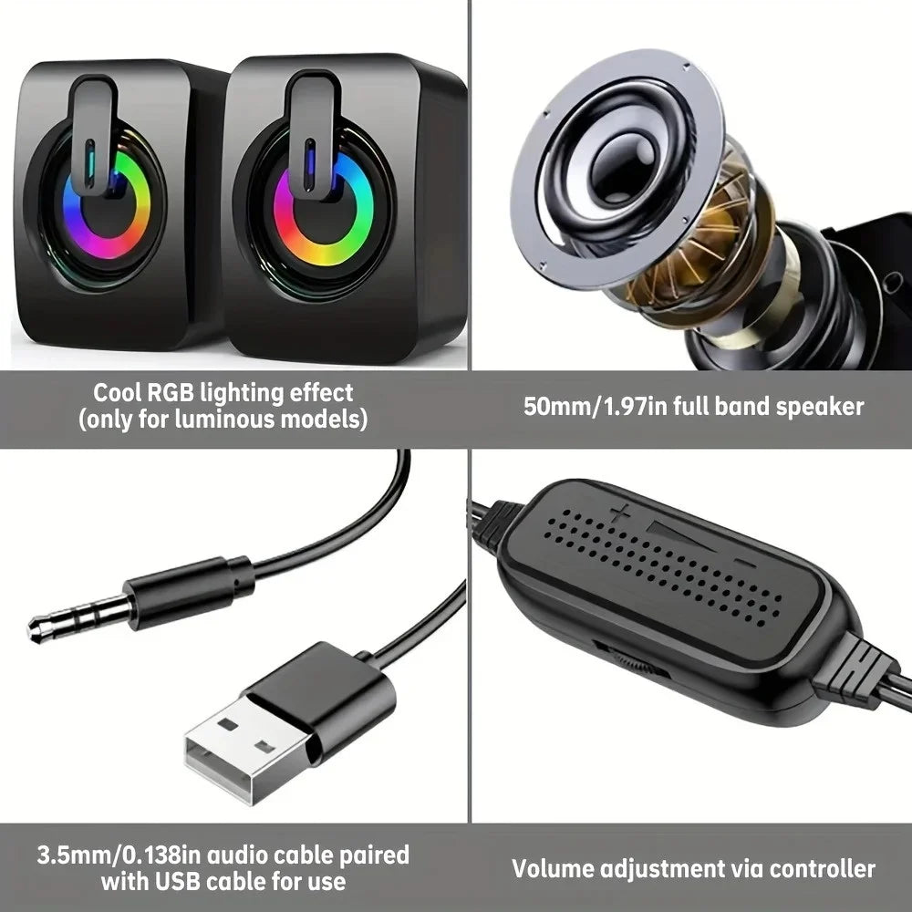 Mini Speaker For Computer PC Laptop Desktop Caixa De Som Sound Box Music Audio System Column Coluna Stereo Set Bocina Acoustics﻿
