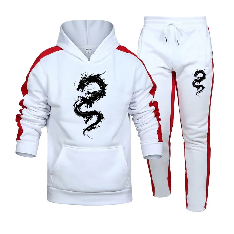 Autumn Winter Mens Tracksuit Printing Casual Sweatshirt Sweatpants Set 2025 Hot Sales Hoodies Suit Sports Jogging Mens Clothing