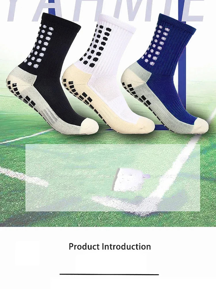 Men's New Football Socks Outdoor Sports Grabbing Socks Silicone Anti Slip Socks Football Basketball Sports Socks