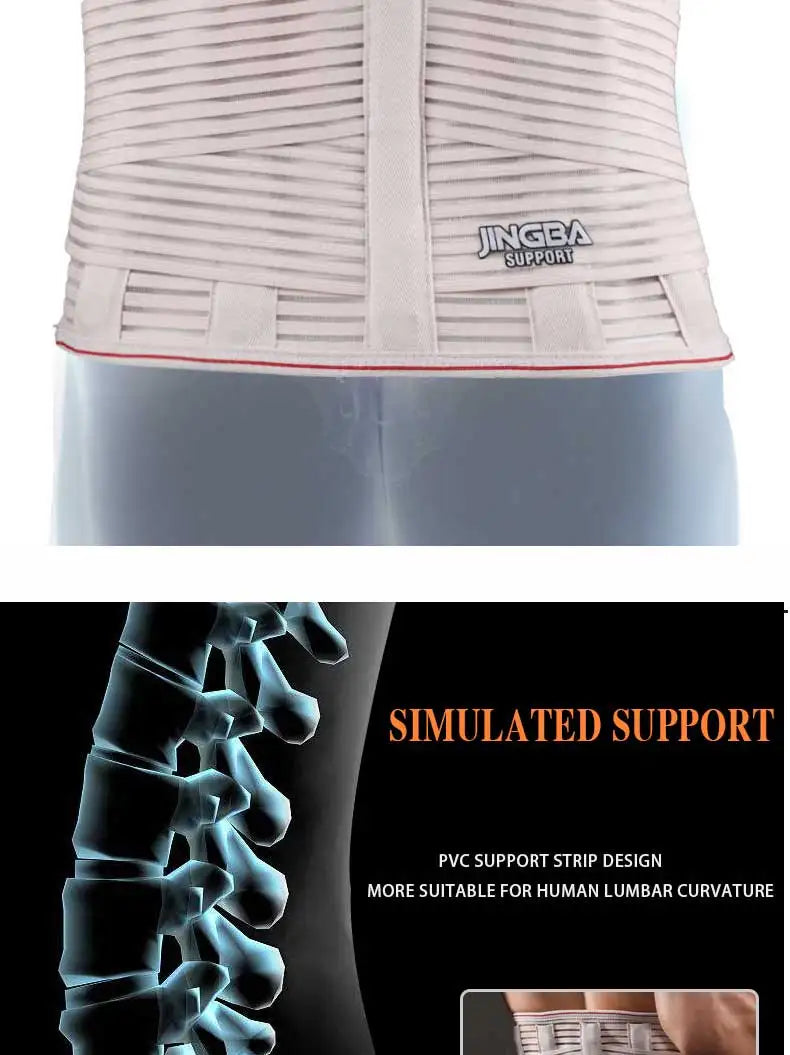 JINGBA SUPPORT Orthopedic Corset Back Support Belt Men Back Brace Belt Fajas Lumbares Ortopedicas Protection Spine Support Belt