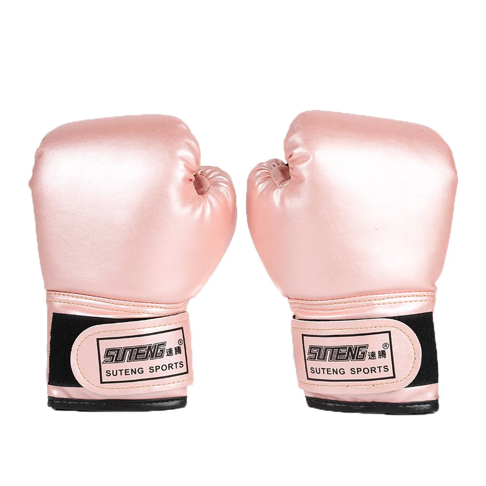2Pcs Kids Boxing Gloves Children Punch Training Sparring Kickboxing Fighting Fitness Mitts Hitting Hand Protector Blue Black Red