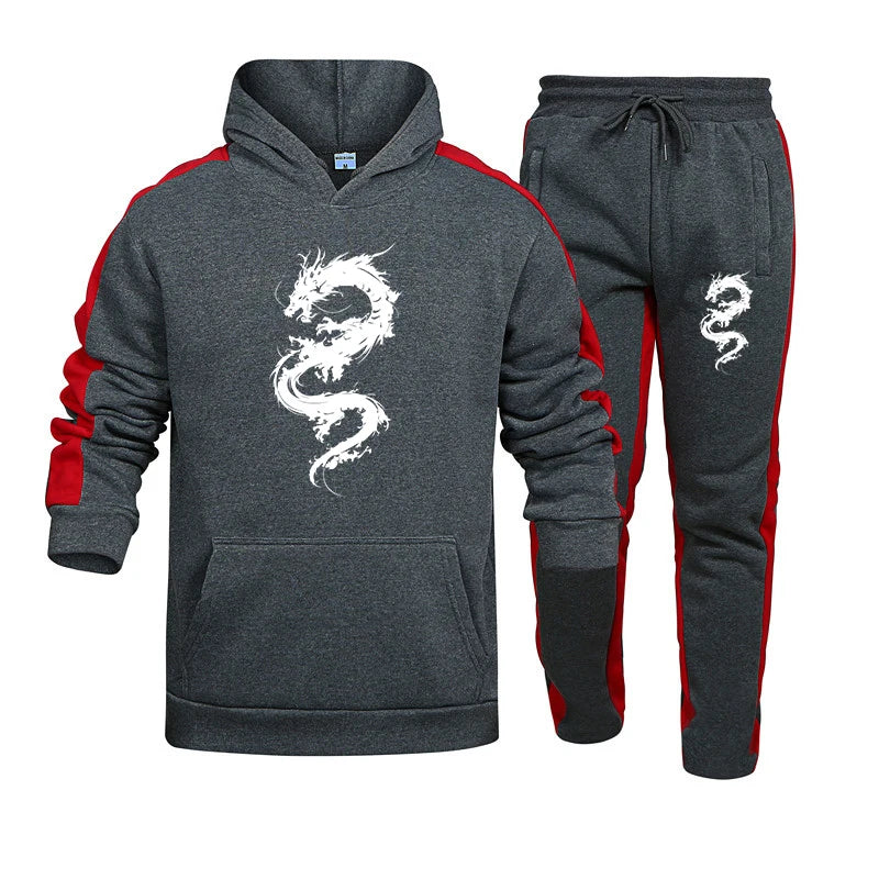 Autumn Winter Mens Tracksuit Printing Casual Sweatshirt Sweatpants Set 2025 Hot Sales Hoodies Suit Sports Jogging Mens Clothing