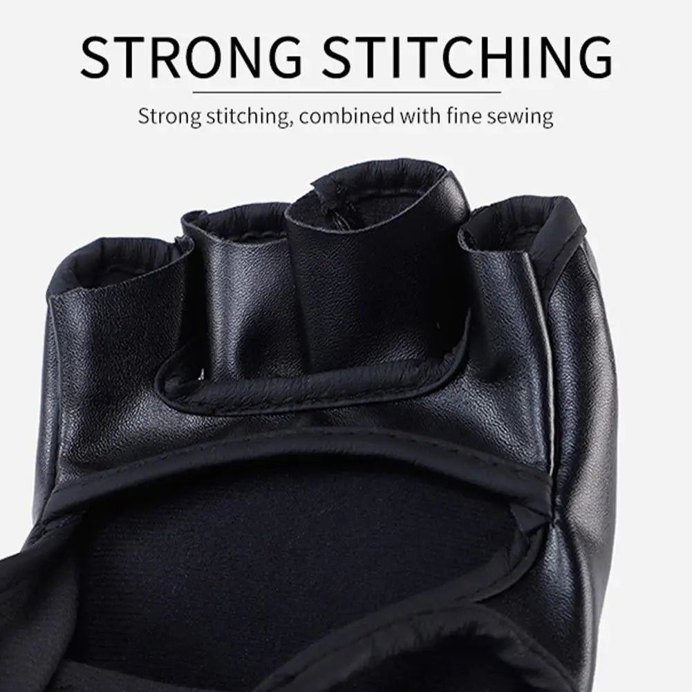 Half Finger PU Leather Boxing Training Gloves Free Fight Kick MMA Fighting Muay Thai Sports Sanda Glove Professional Equipment