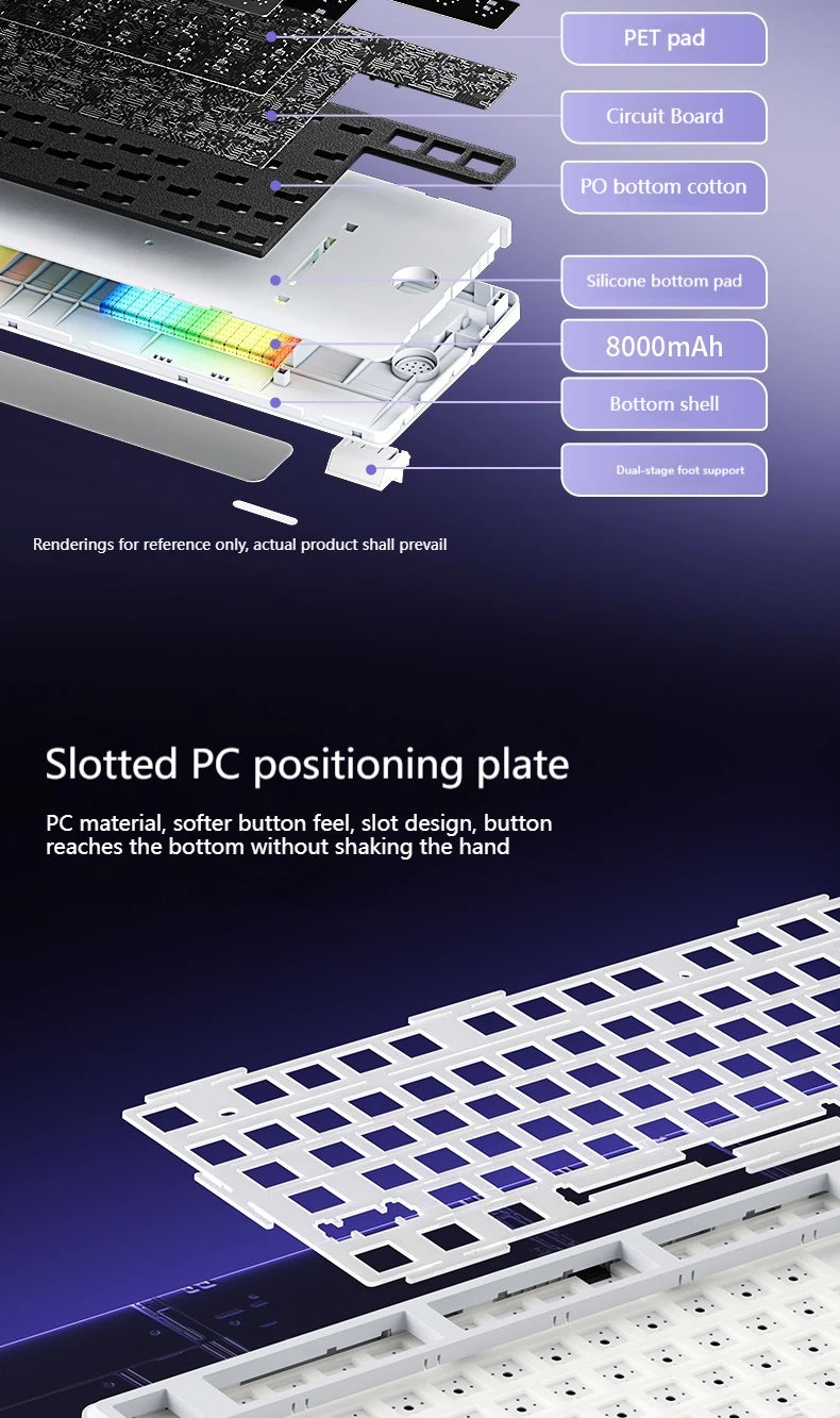 AULA L99 Gaming Keyboard 3.98-inch IPS Touchscreen Mechanical Keyboard Wireless Customizable Tri-mode Bluetooth Esports