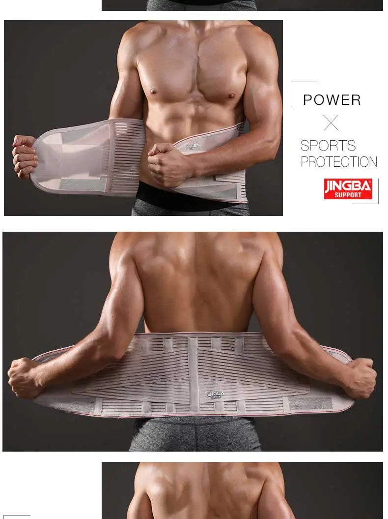 JINGBA SUPPORT Orthopedic Corset Back Support Belt Men Back Brace Belt Fajas Lumbares Ortopedicas Protection Spine Support Belt