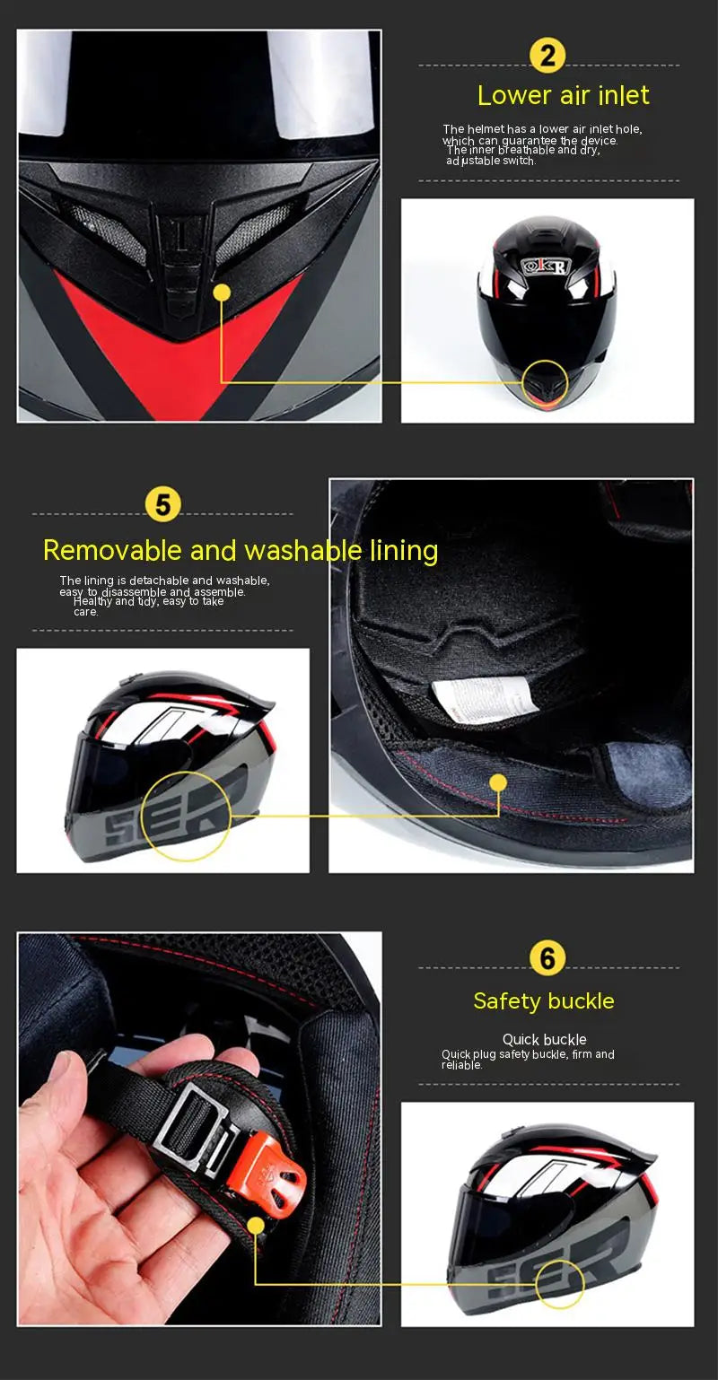 DOT Motorcycle Helmet Full Face Safety Motobike Scooter Casco Moto Modular Capacetes Helmets  Full Face Casco Unisex
