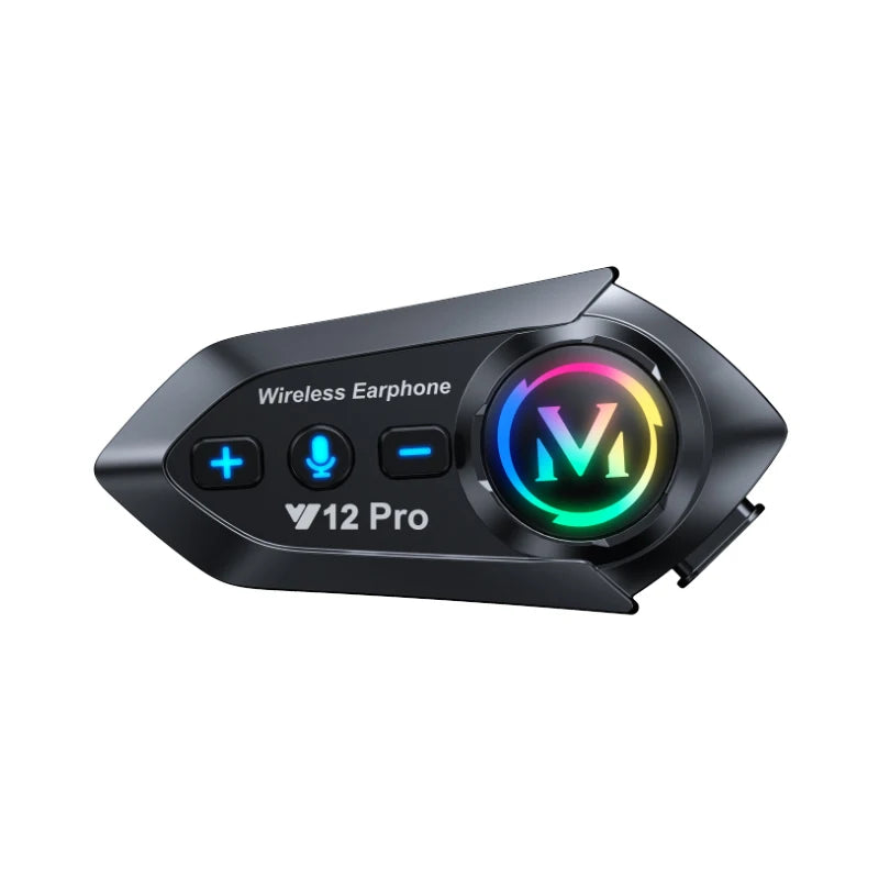 Y12 Pro Motorcycle Helmet Intercom Headset Bluetooth 5.4 Hands Free Call 500M For 2 Rider Intercomunicador Moto Interphone Music
