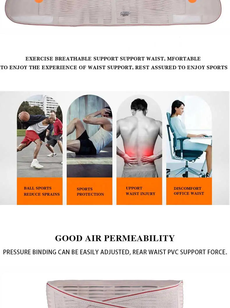 JINGBA SUPPORT Orthopedic Corset Back Support Belt Men Back Brace Belt Fajas Lumbares Ortopedicas Protection Spine Support Belt