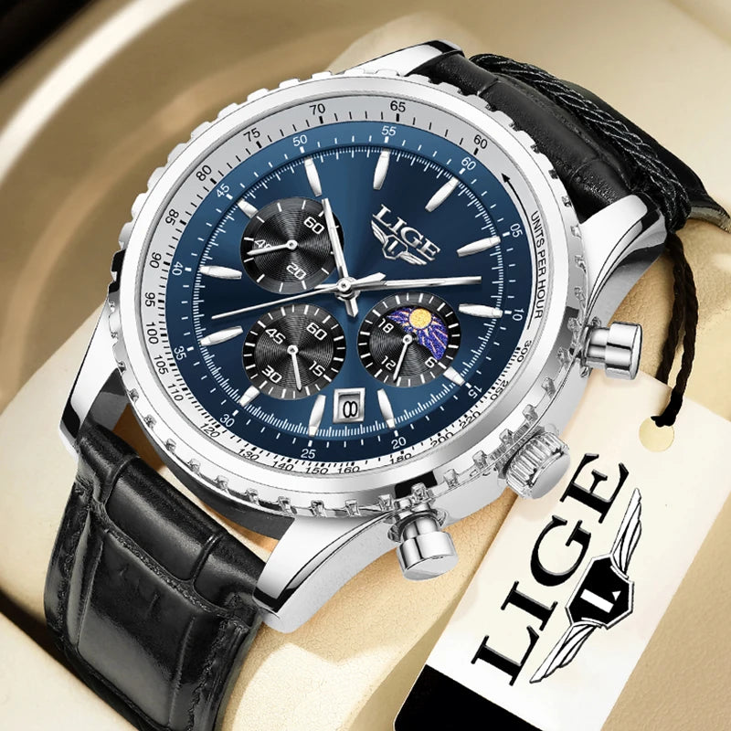 Relogio Masculino LIGE New Men Watch With Full Steel Waterproof Luminous Quartz Watch For Men Fashion Military Date Chronograph