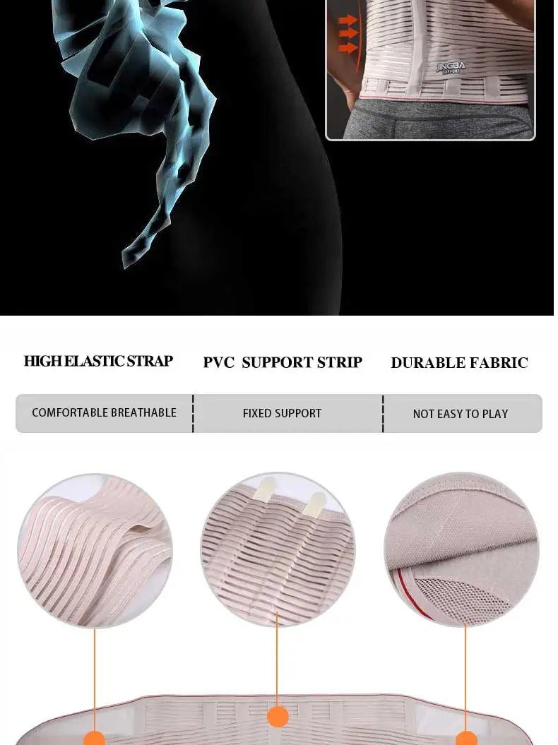 JINGBA SUPPORT Orthopedic Corset Back Support Belt Men Back Brace Belt Fajas Lumbares Ortopedicas Protection Spine Support Belt