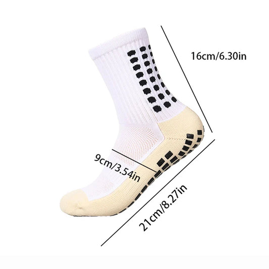 1 Set Of Non-slip Anti-friction Silicone Bottom Football Socks Breathable Sports Running Cycling Hiking Soccer Socks Leg Cover