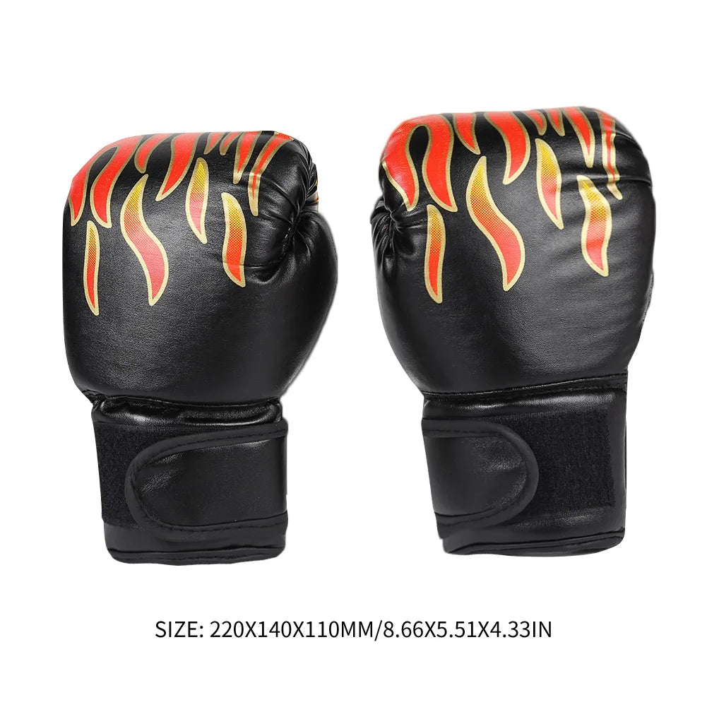 2Pcs Kids Boxing Gloves Children Punch Training Sparring Kickboxing Fighting Fitness Mitts Hitting Hand Protector Blue Black Red