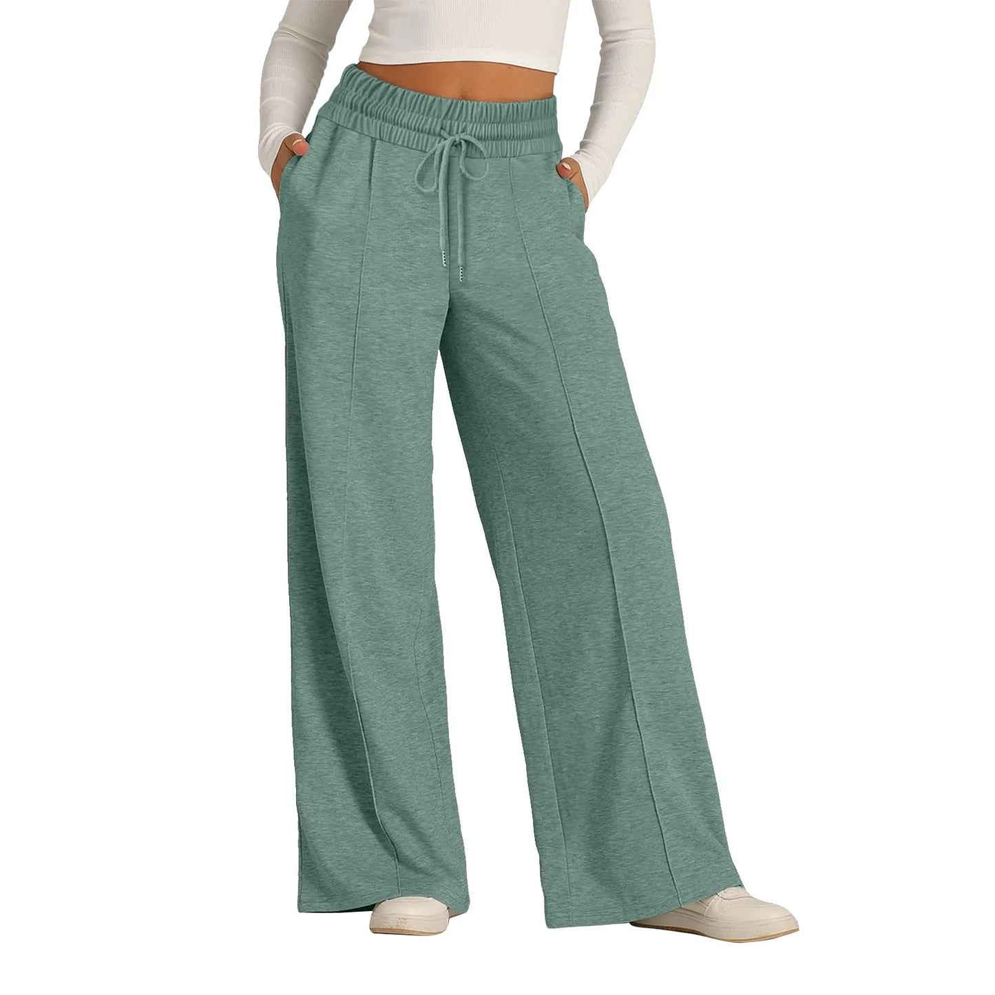 Fleece Sweatpants Women Streetwear Pants High Waist Loose Trousers Casual Straight Sport Wide Leg Baggy Pants Joggers