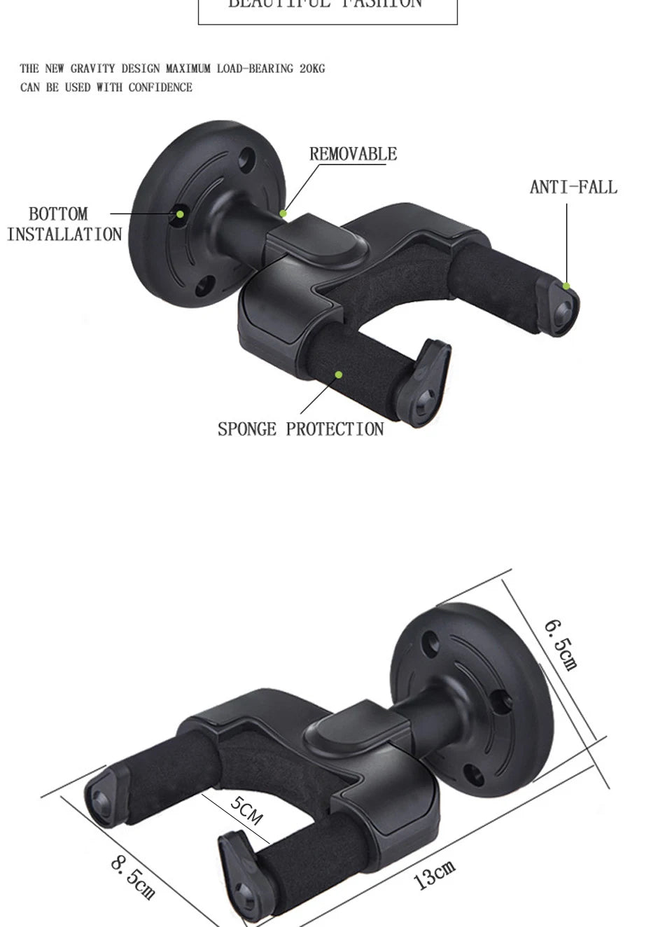 Guitar Hanger Hook Wall Mount Bracket Rack Display Guitar Bass Accessories Guitar Tuners Machine Heads  Acoustic  Guitar Kit